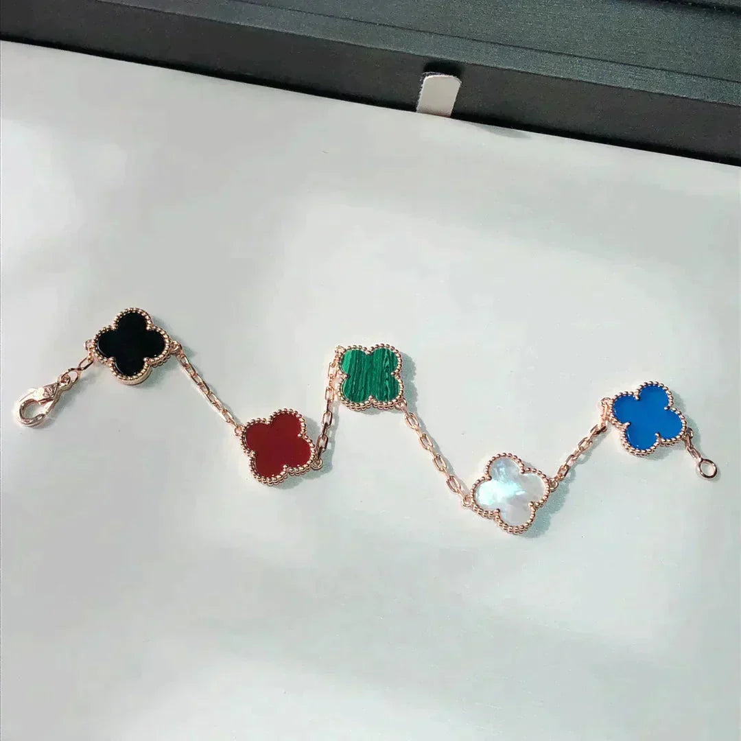 [Vintora]CLOVER 5 MOTIFS MULTICOLOR BRACELET