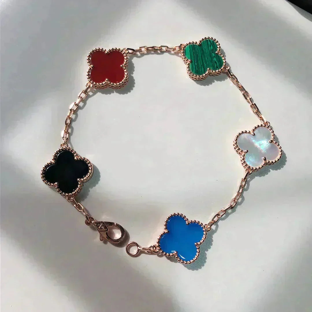 [Vintora]CLOVER 5 MOTIFS MULTICOLOR BRACELET