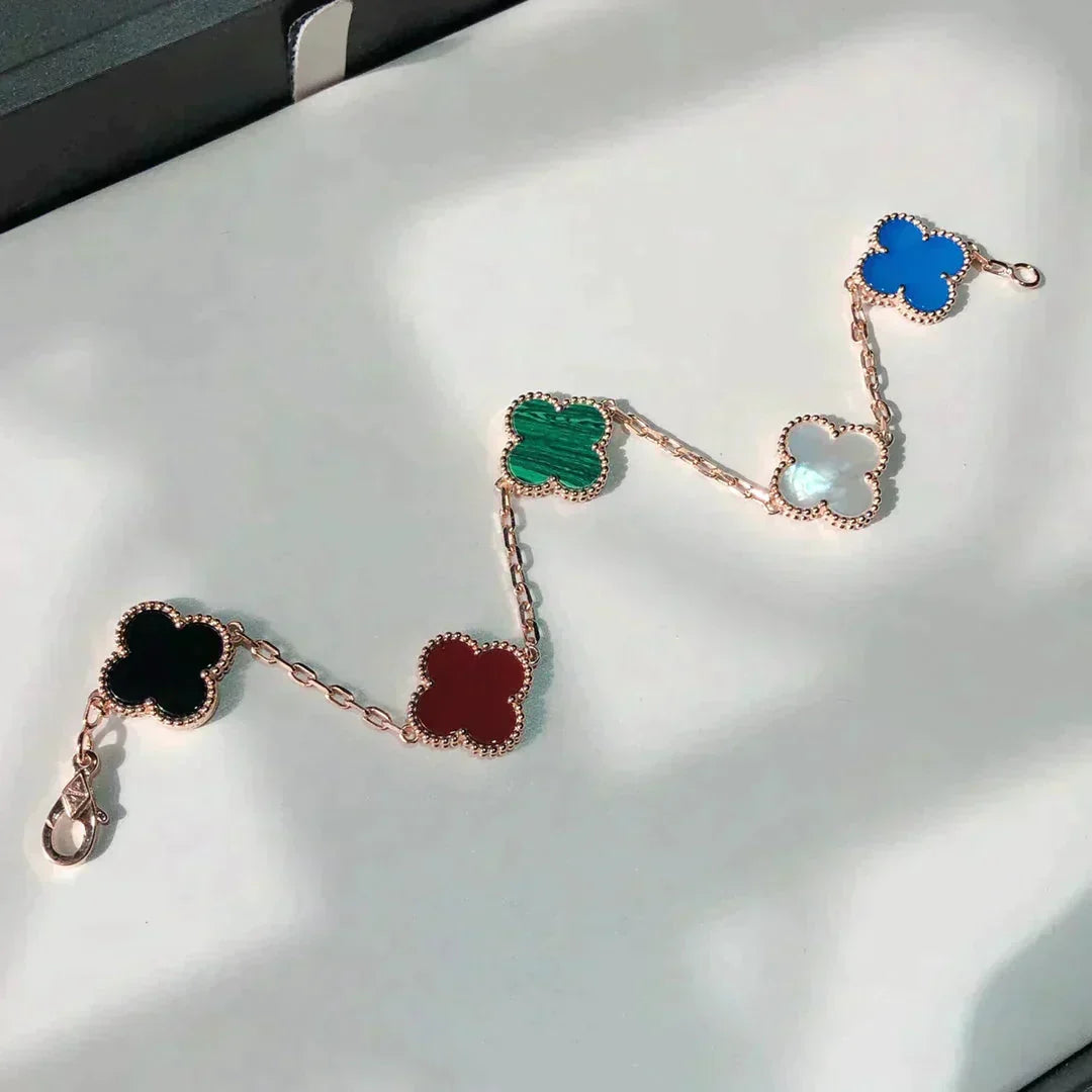 [Vintora]CLOVER 5 MOTIFS MULTICOLOR BRACELET