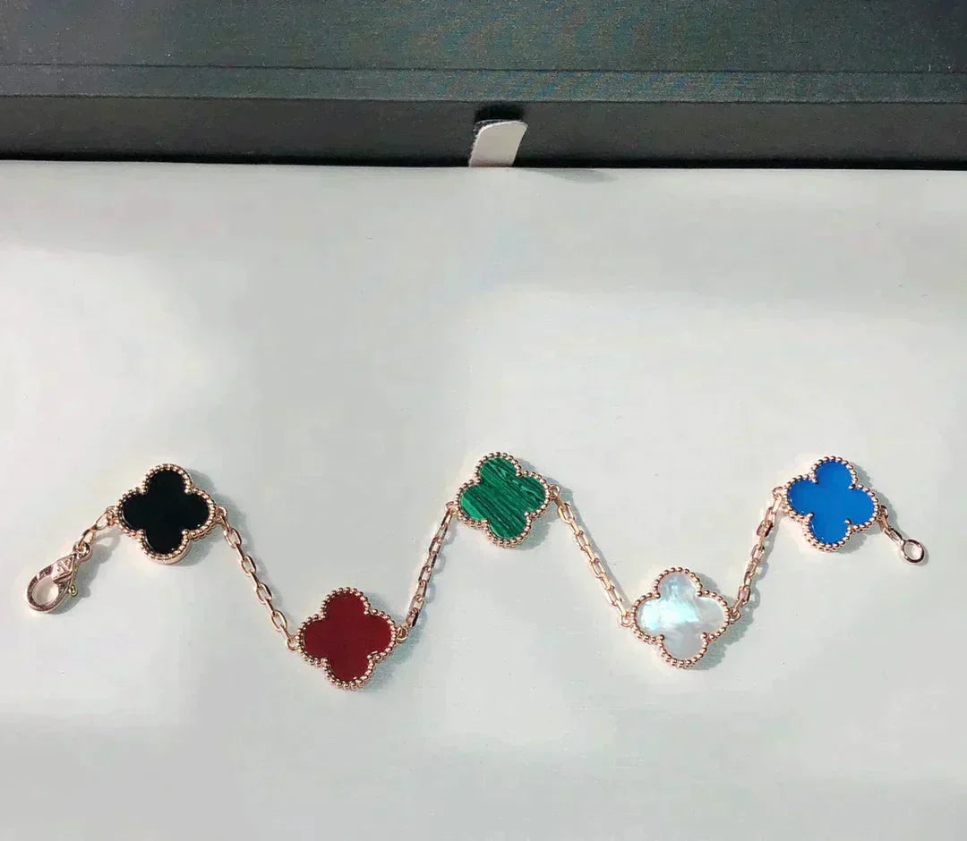 [Vintora]CLOVER 5 MOTIFS MULTICOLOR BRACELET