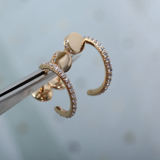 [Vintora]JUSTE EARRINGS 12.75MM PINK GOLD DIAMOND