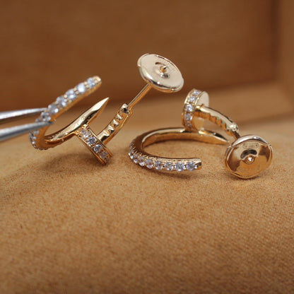 [Vintora]JUSTE EARRINGS 12.75MM PINK GOLD DIAMOND