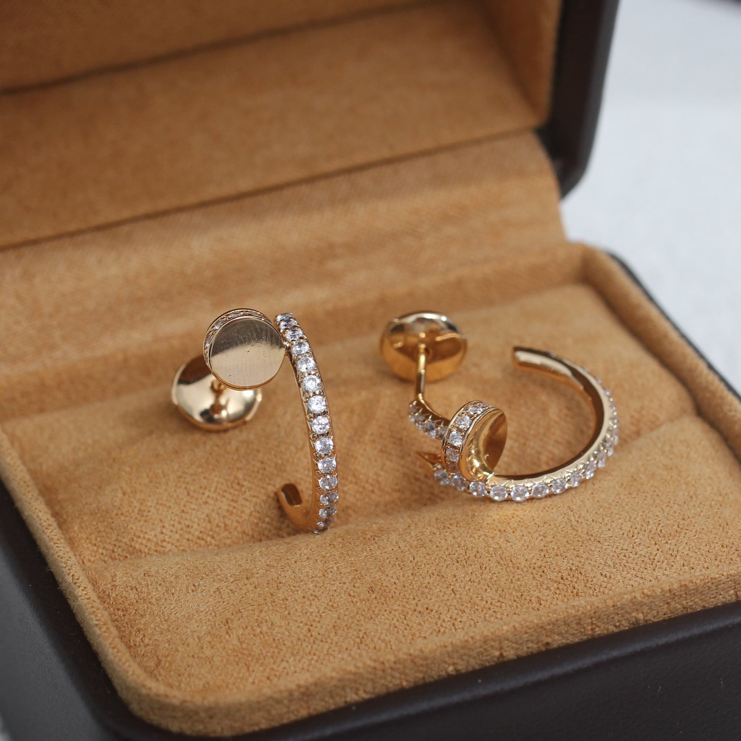 [Vintora]JUSTE EARRINGS 12.75MM PINK GOLD DIAMOND
