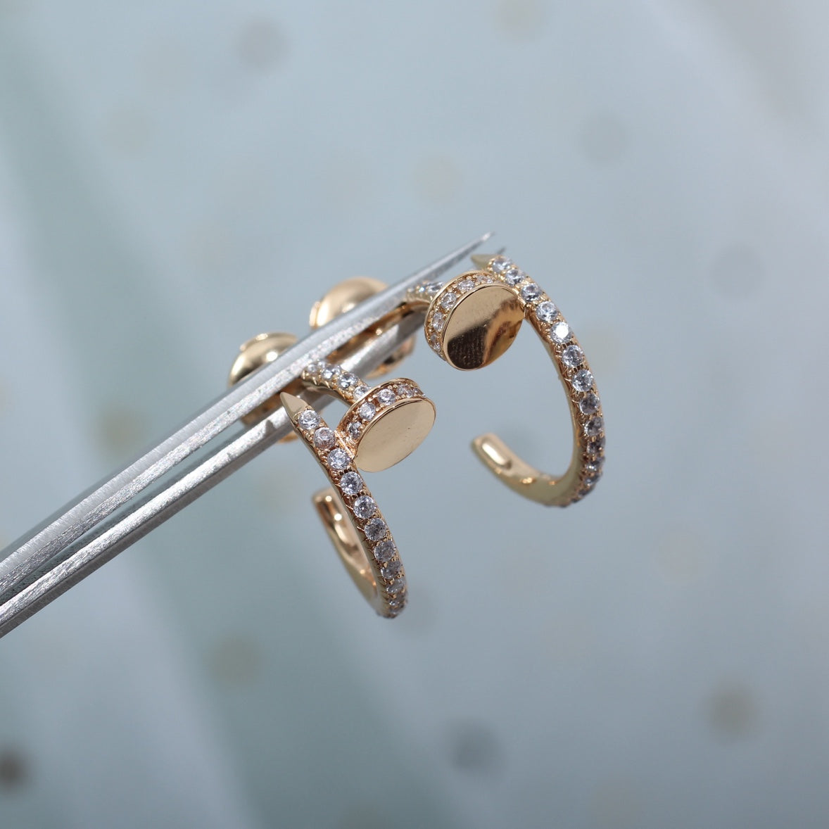 [Vintora]JUSTE EARRINGS 12.75MM PINK GOLD DIAMOND