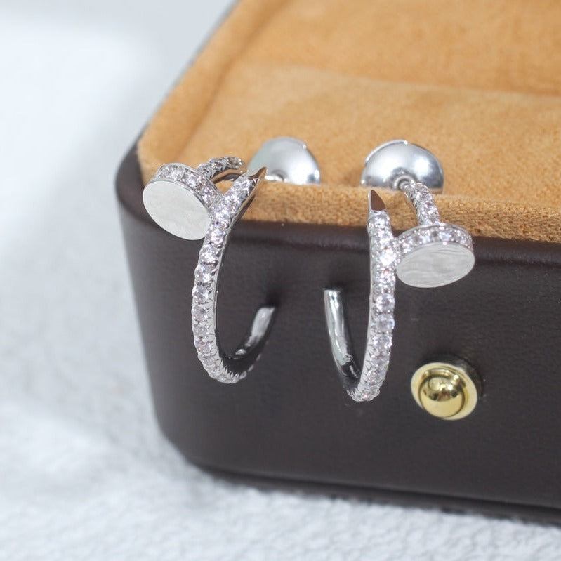 [Vintora]JUSTE EARRINGS 12.75MM SILVER DIAMOND