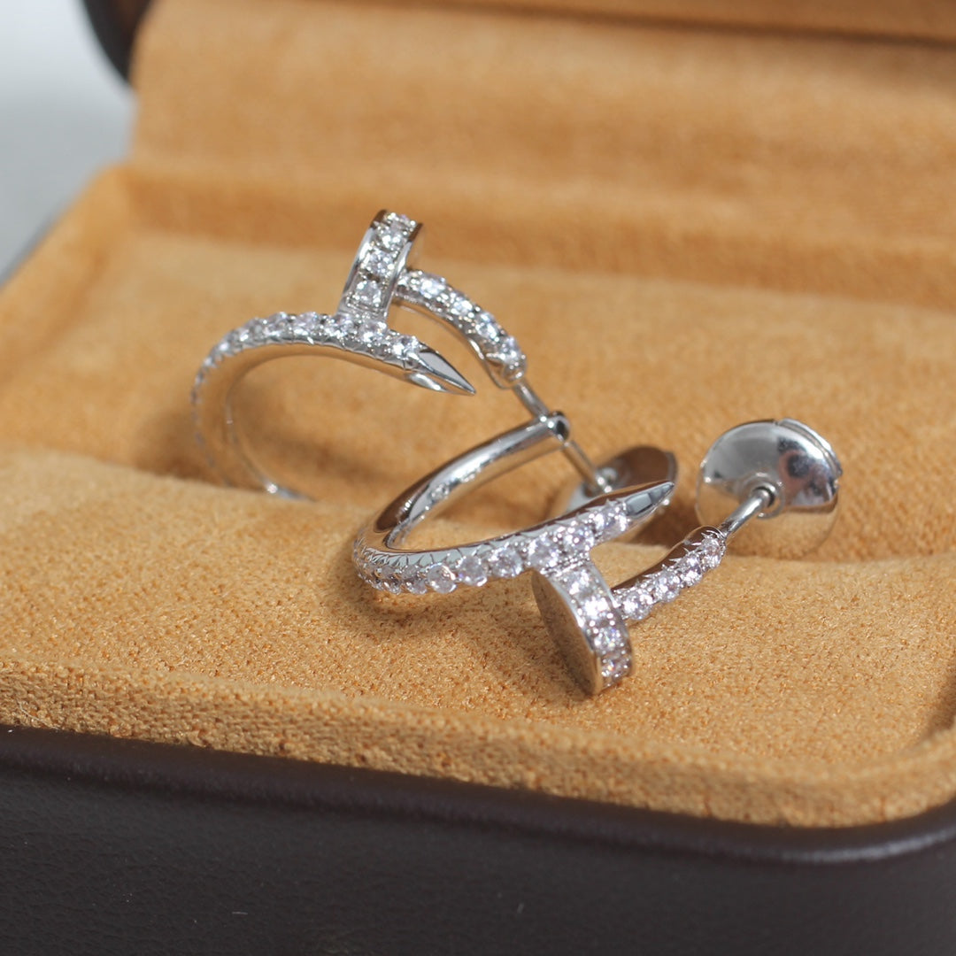 [Vintora]JUSTE EARRINGS 12.75MM SILVER DIAMOND