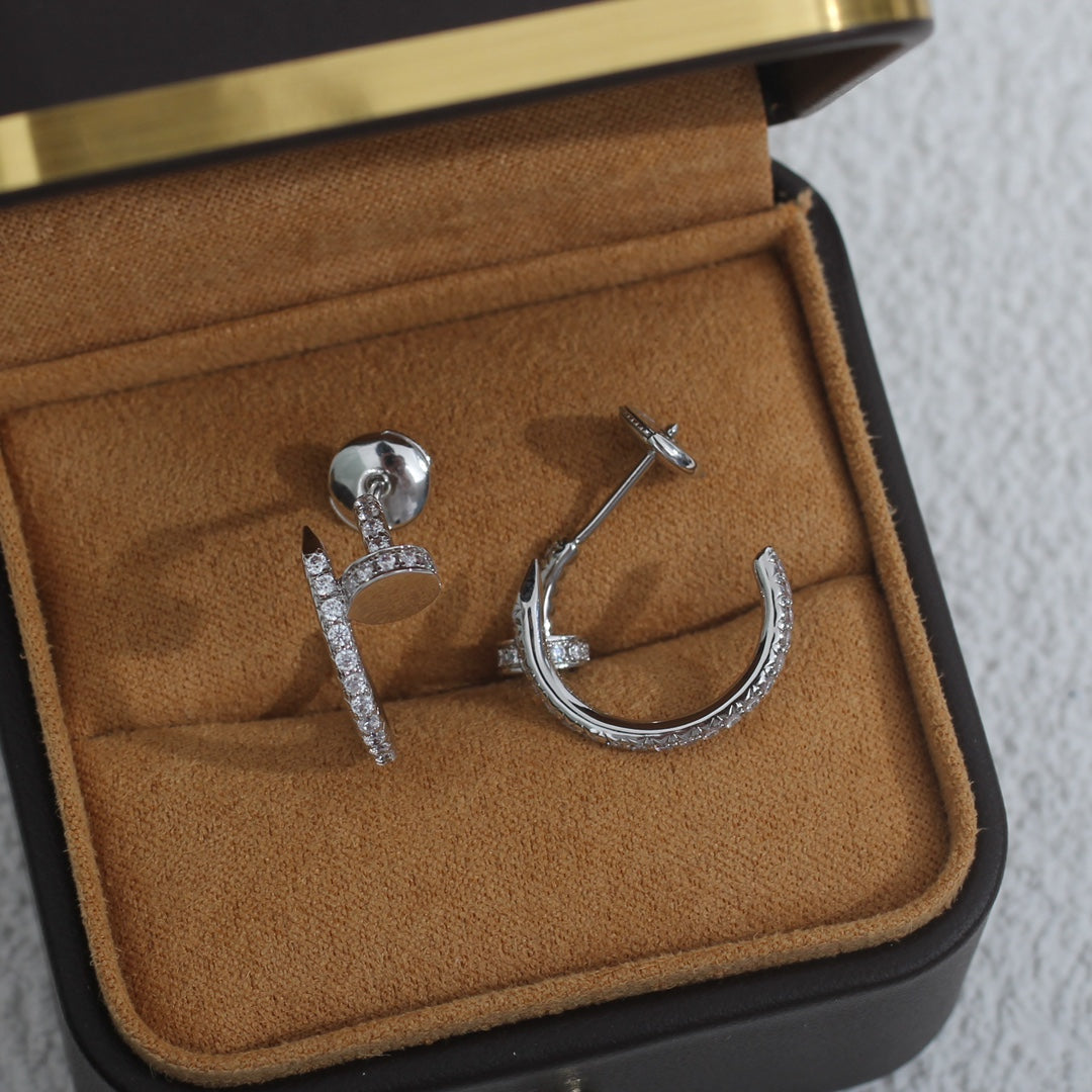 [Vintora]JUSTE EARRINGS 12.75MM SILVER DIAMOND