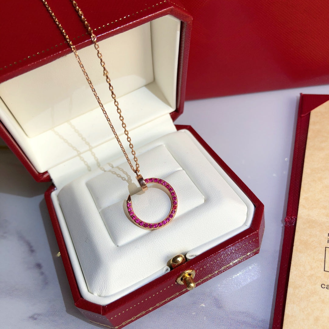 [Vintora]JUSTE NECKLACE GOLD RED DIAMONDS