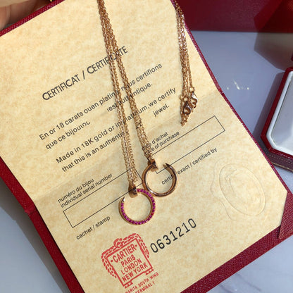 [Vintora]JUSTE NECKLACE GOLD RED DIAMONDS