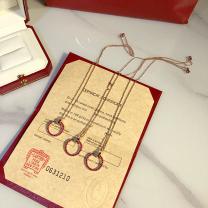 [Vintora]JUSTE NECKLACE GOLD RED DIAMONDS