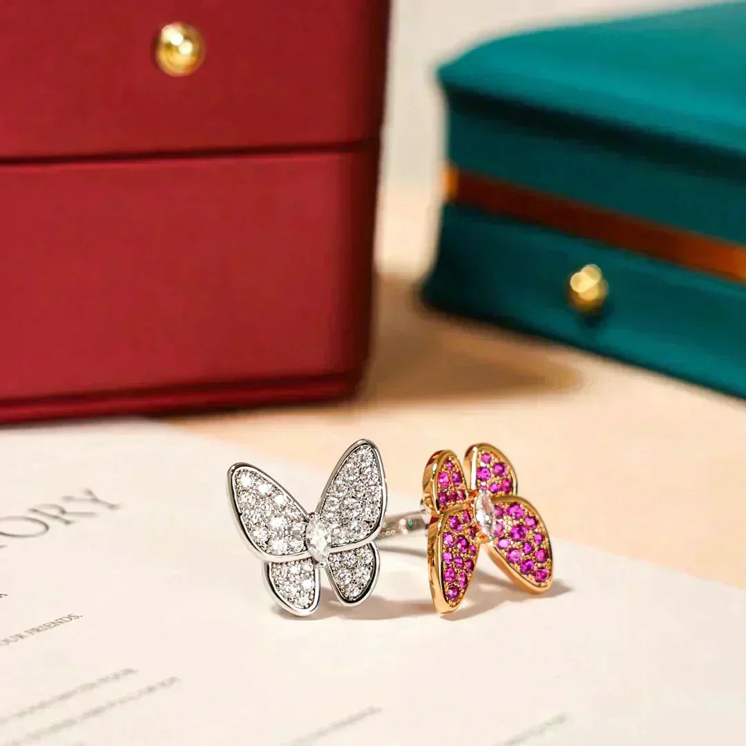 [Vintora]TWIN BUTTERFLY DIAMOND RING