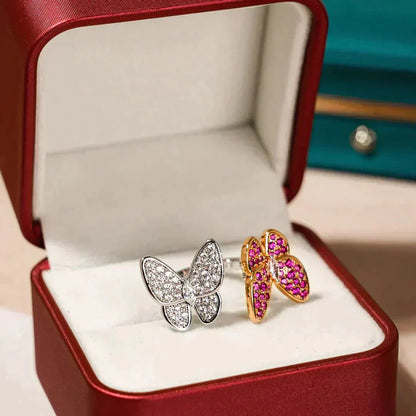 [Vintora]TWIN BUTTERFLY DIAMOND RING