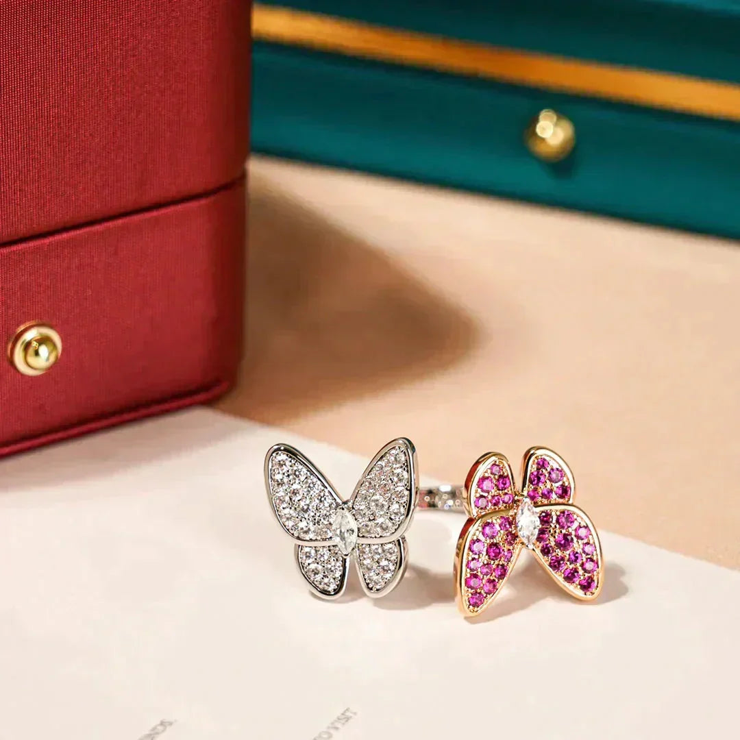 [Vintora]TWIN BUTTERFLY DIAMOND RING