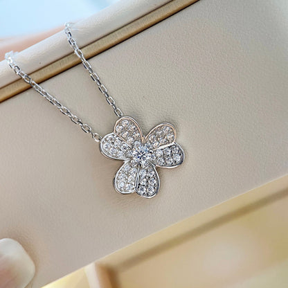 [Vintora]CLOVER DIAMOND NECKLACE SILVER