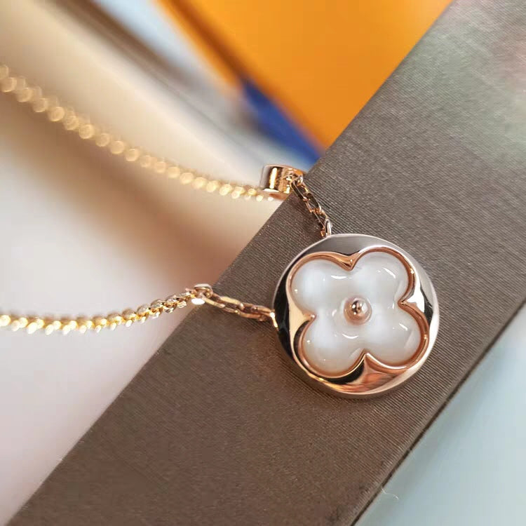 [Vintora]SUN MOP GOLD 1 DIAMOND NECKLACE