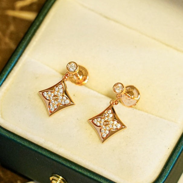 [Vintora]STAR DIAMONDS EARRINGS GOLD