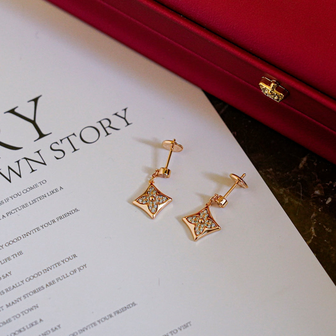 [Vintora]STAR DIAMONDS EARRINGS GOLD