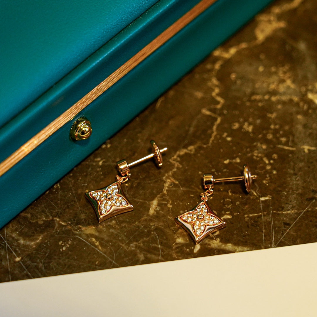 [Vintora]STAR DIAMONDS EARRINGS GOLD