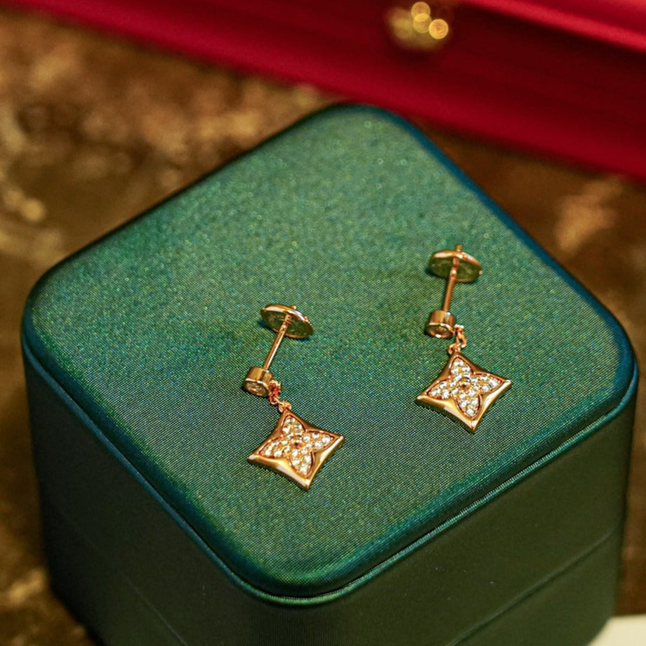 [Vintora]STAR DIAMONDS EARRINGS GOLD