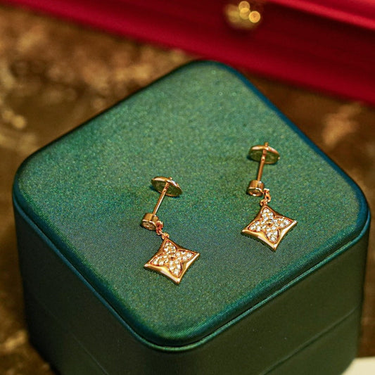 [Vintora]STAR DIAMONDS EARRINGS GOLD