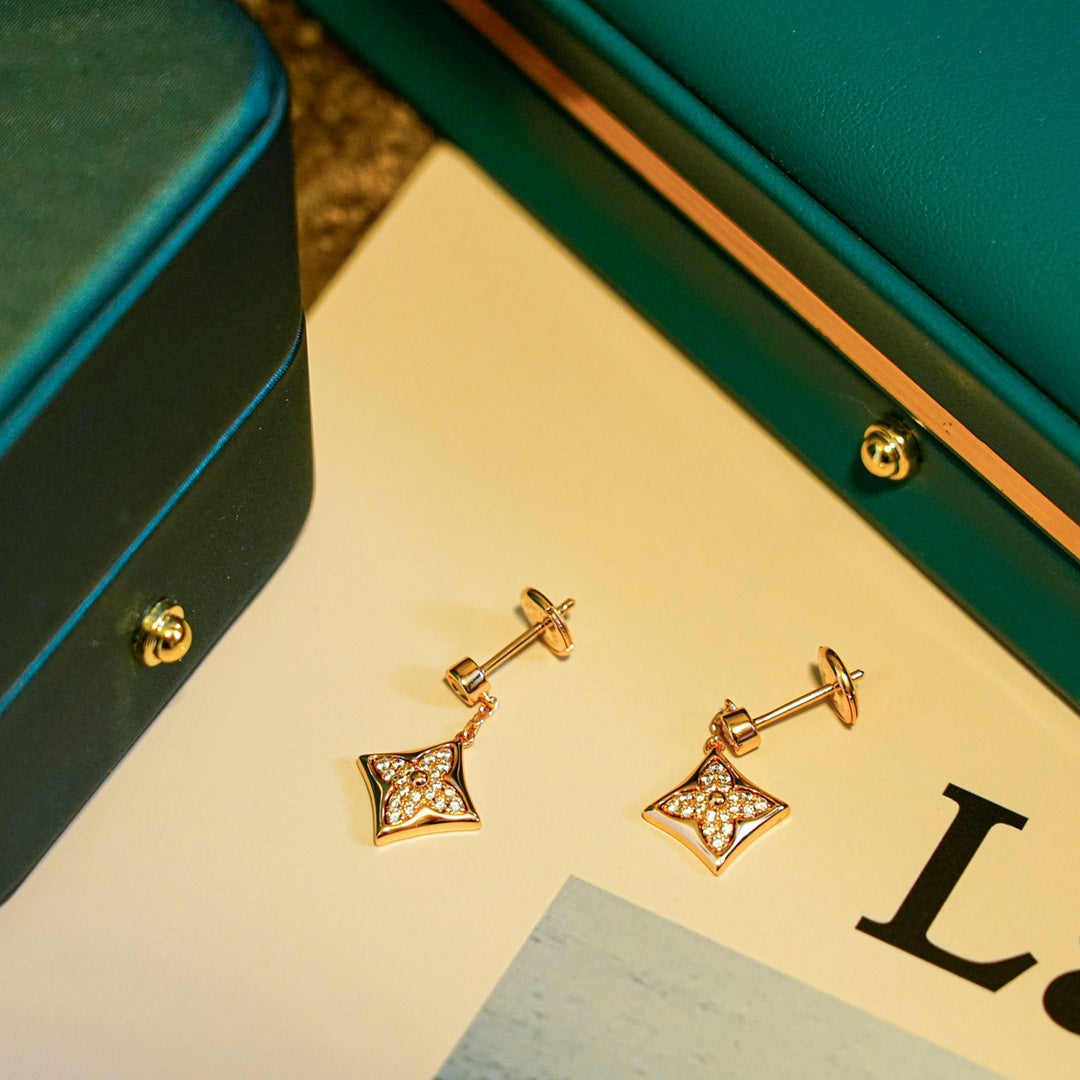 [Vintora]STAR DIAMONDS EARRINGS GOLD