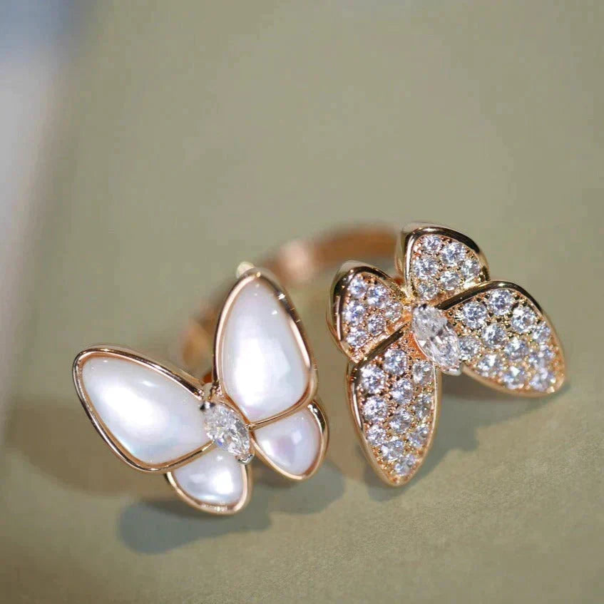 [Vintora]TWIN BUTTERFLY DIAMOND MOP RING