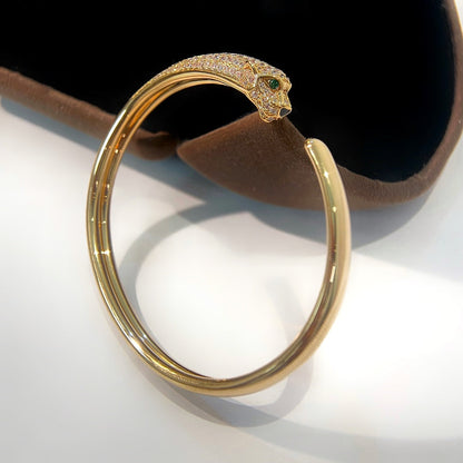 [Vintora]PANTHERE GOLD DIAMOND OPEN BRACELET