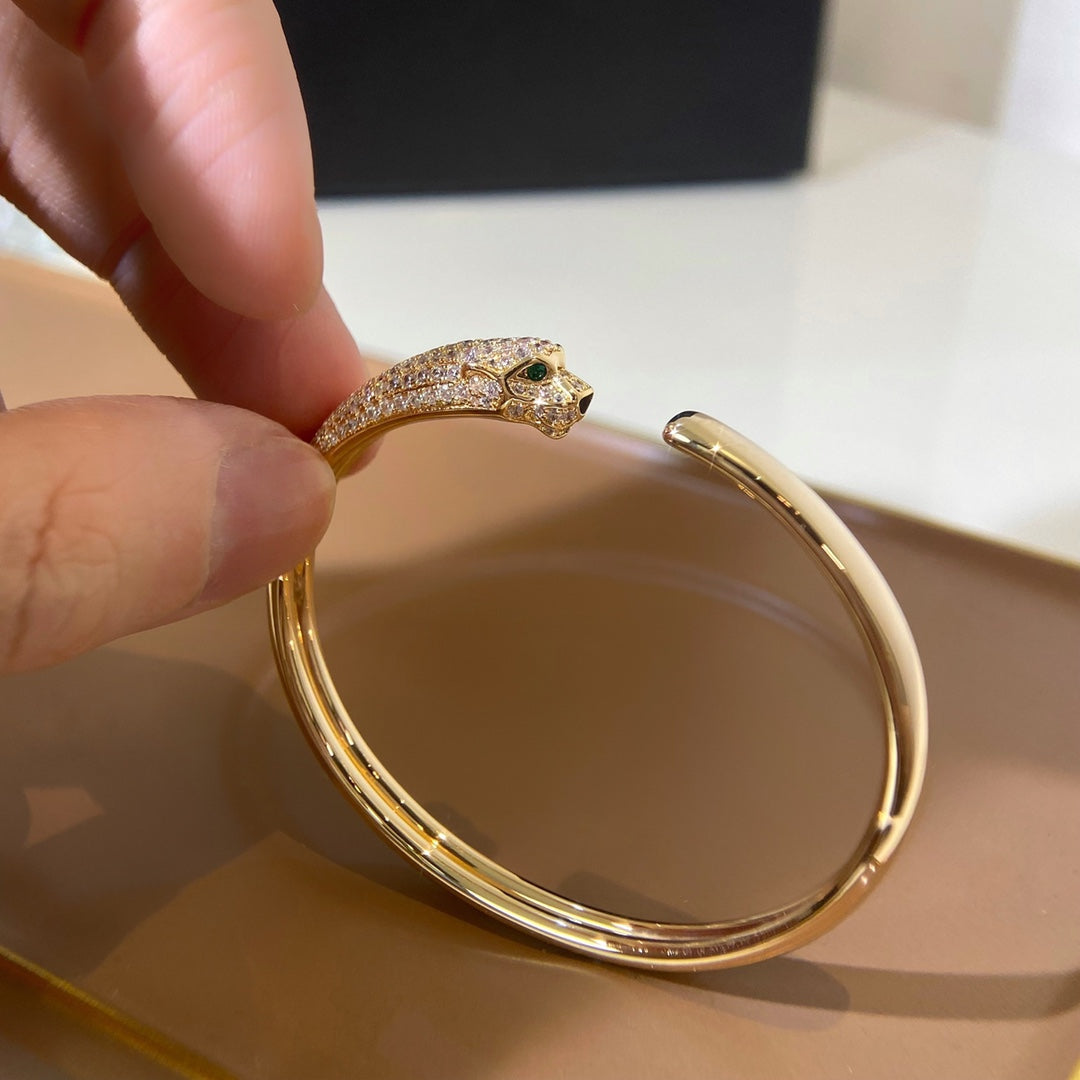 [Vintora]PANTHERE GOLD DIAMOND OPEN BRACELET