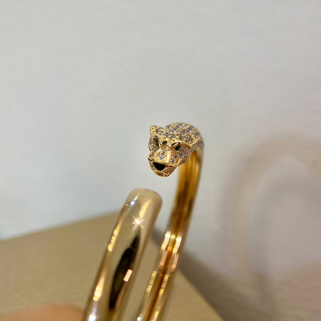 [Vintora]PANTHERE GOLD DIAMOND OPEN BRACELET