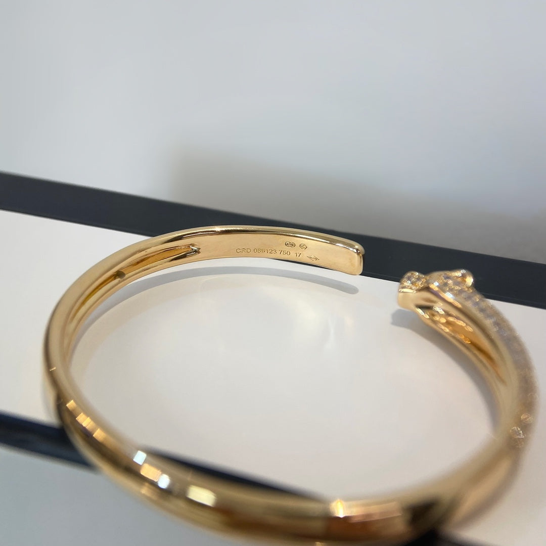 [Vintora]PANTHERE GOLD DIAMOND OPEN BRACELET