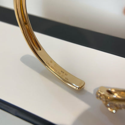 [Vintora]PANTHERE GOLD DIAMOND OPEN BRACELET