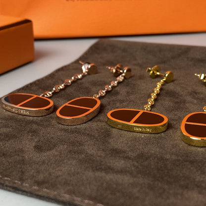 [Vintora]CHAINE VERSO BLACK CERAMIC EARRINGS