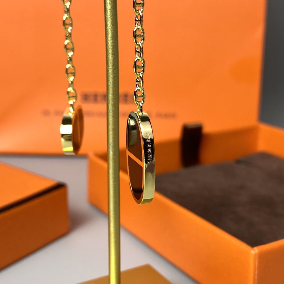 [Vintora]CHAINE VERSO BLACK CERAMIC EARRINGS