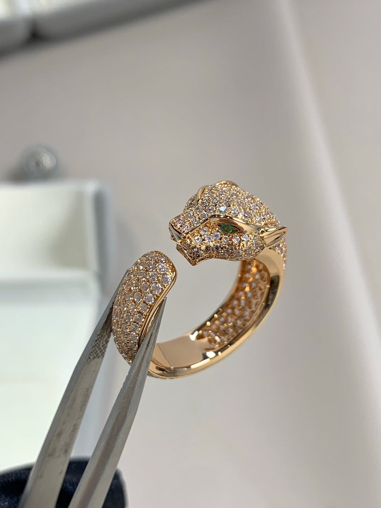 [Vintora]PANTHERE PINK GOLD DIAMOND RING