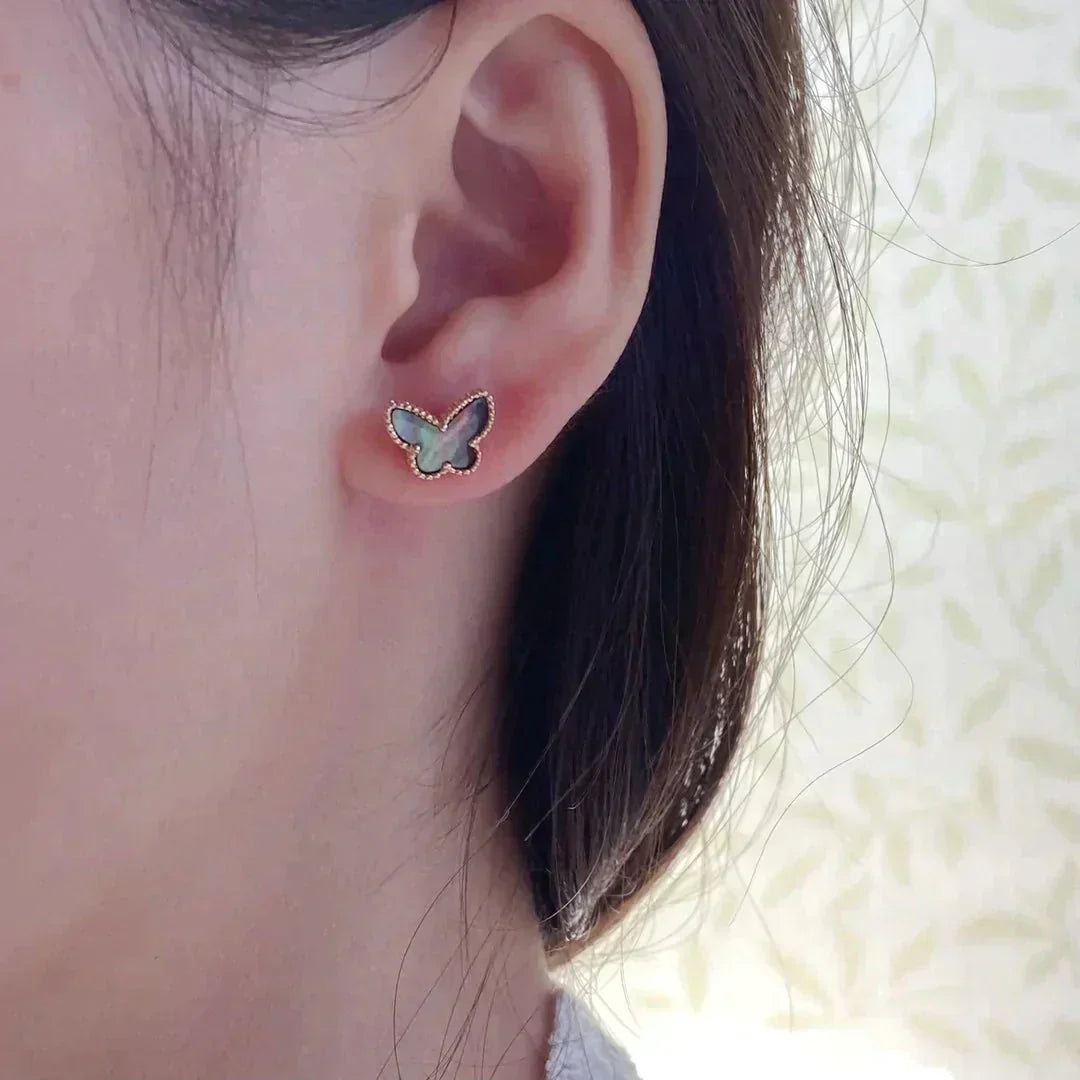 [Vintora]BUTTERFLY DARK MOP  EARRINGS
