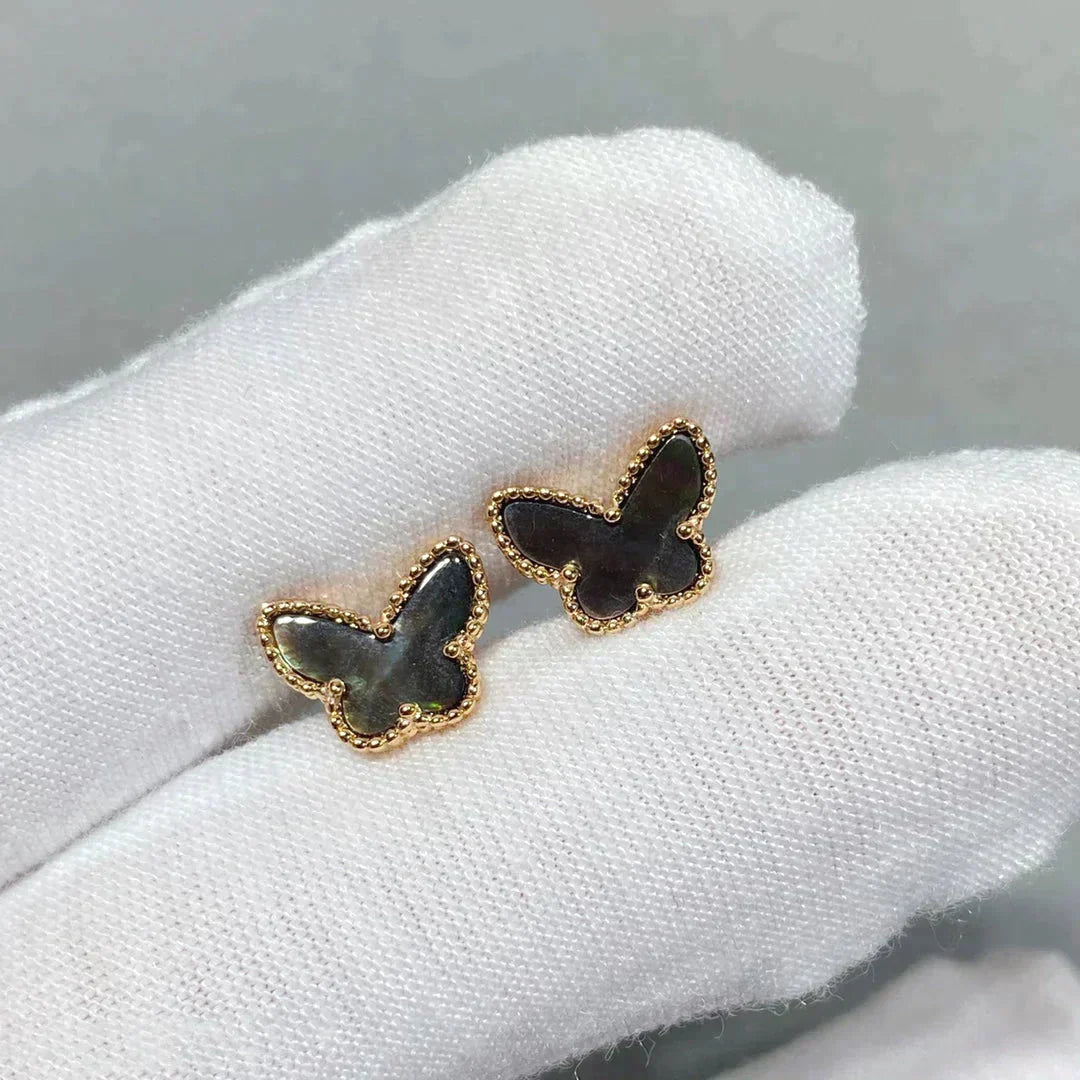 [Vintora]BUTTERFLY DARK MOP  EARRINGS