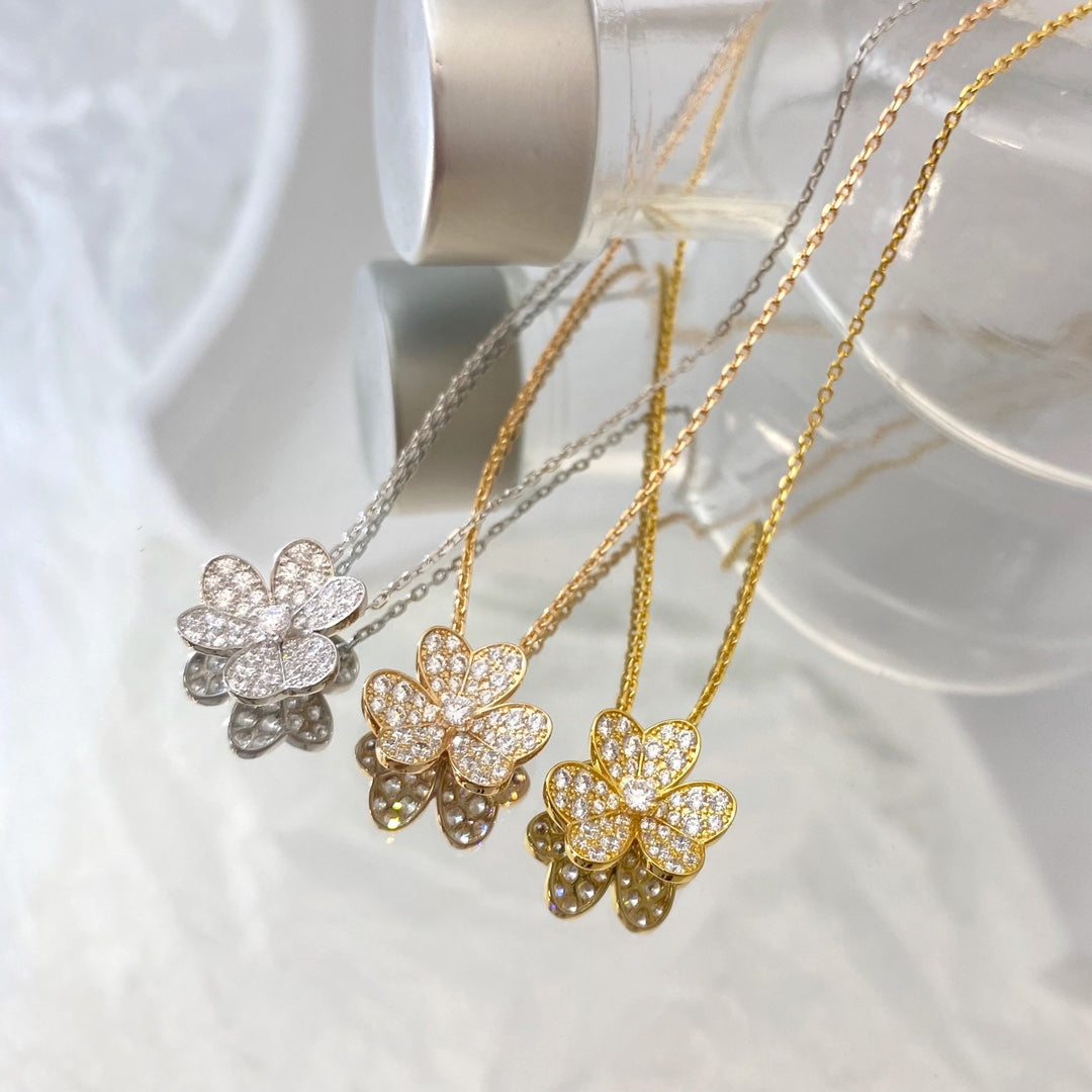 [Vintora]FLOWER DIAMOND NECKLACE
