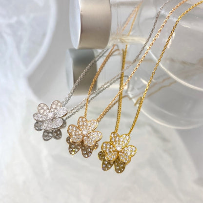 [Vintora]FLOWER DIAMOND NECKLACE