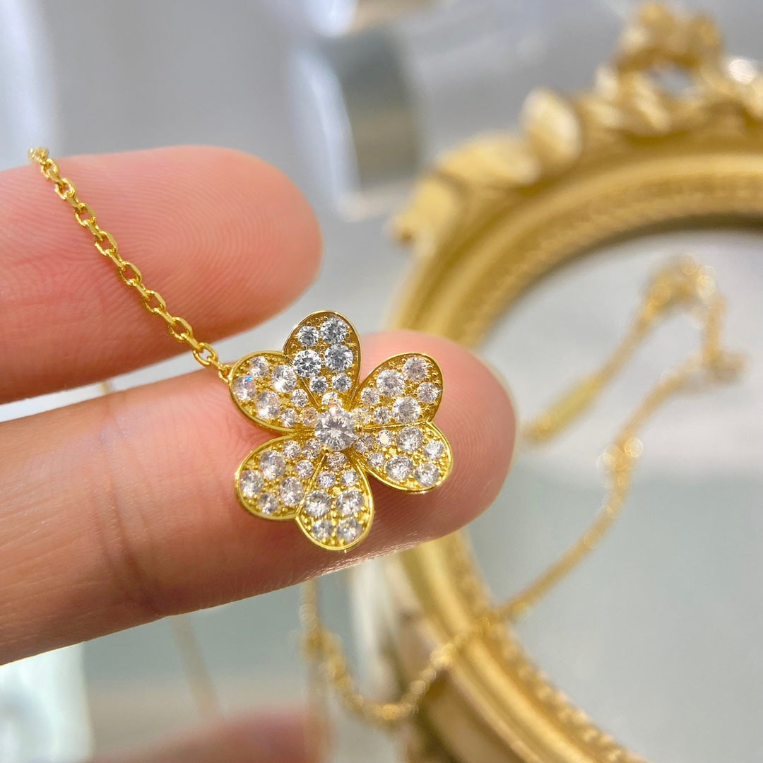 [Vintora]FLOWER DIAMOND NECKLACE
