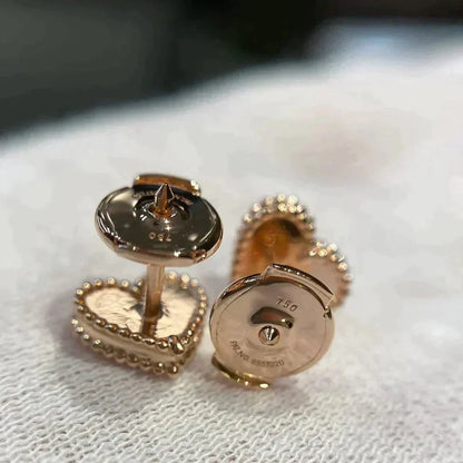 [Vintora]HEART CARNELIAN STUD EARRINGS