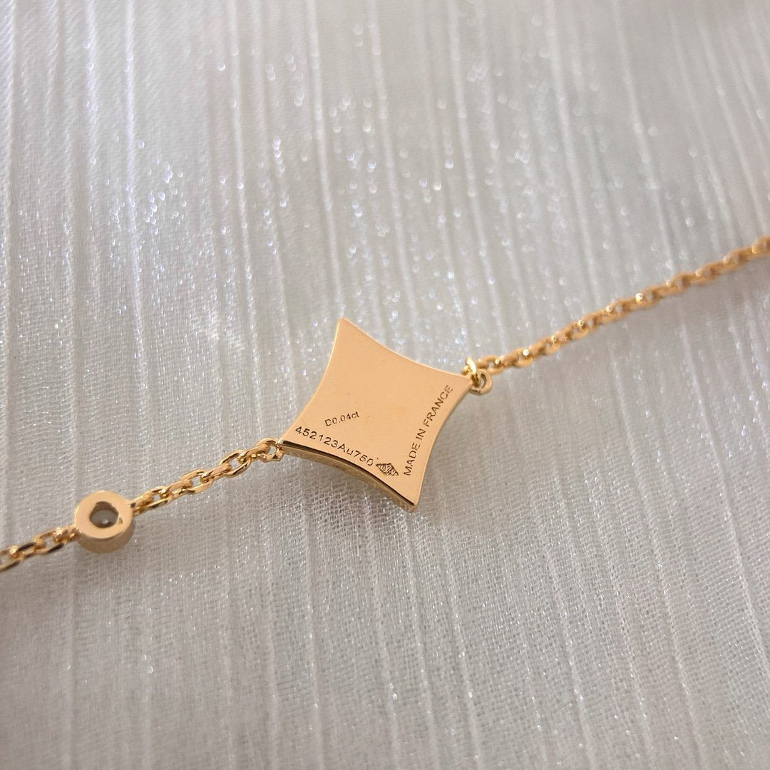 [Vintora]COLOR STAR CARNELIAN PINK GOLD DIAMOND BRACELET