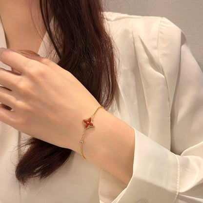 [Vintora]COLOR STAR CARNELIAN PINK GOLD DIAMOND BRACELET