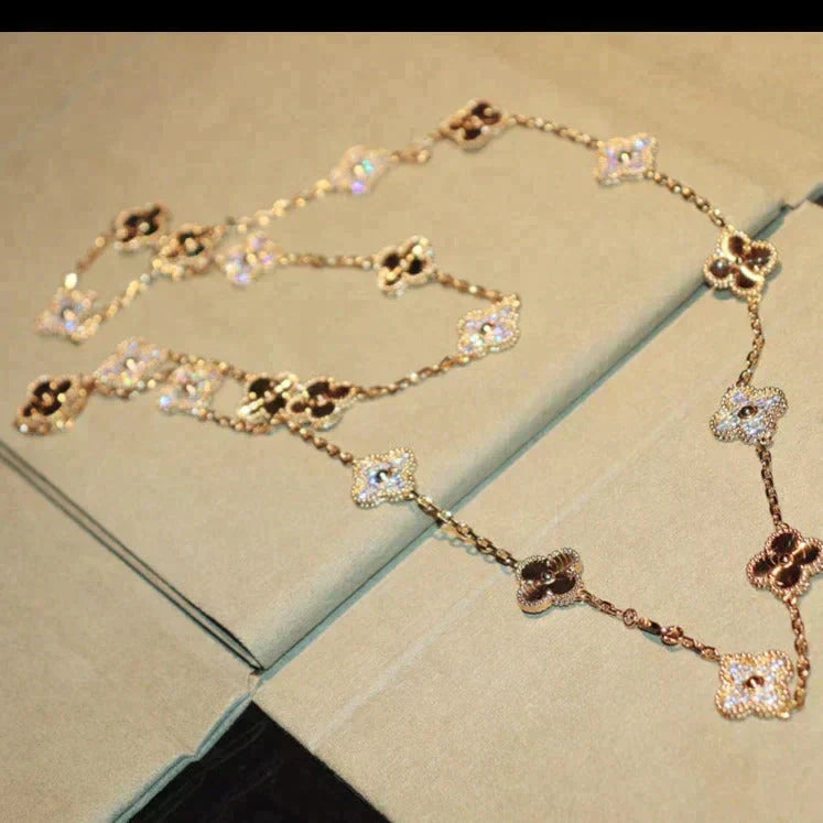 [Vintora]CLOVER 20 MOTIFS LASER DIAMOND NECKLACE