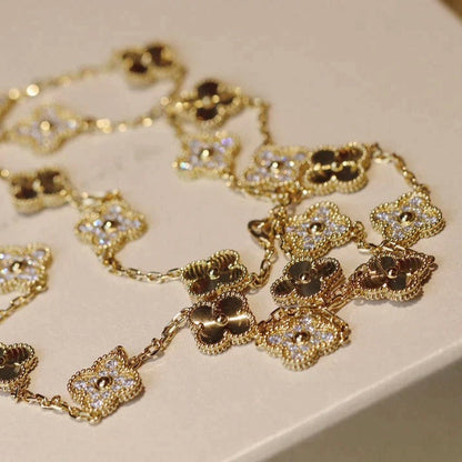 [Vintora]CLOVER 20 MOTIFS LASER DIAMOND NECKLACE