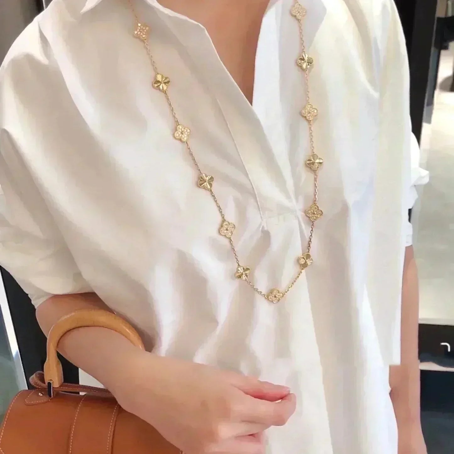 [Vintora]CLOVER 20 MOTIFS LASER DIAMOND NECKLACE
