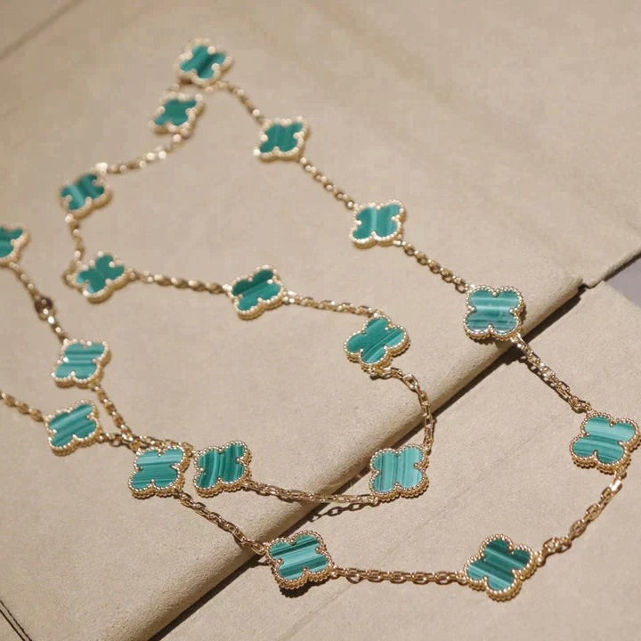 [Vintora]CLOVER 20 MOTIFS MALACHITE GOLD