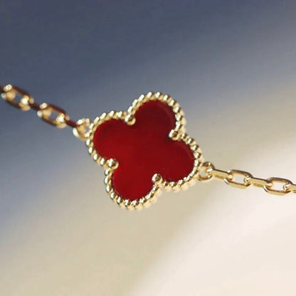 [Vintora]CLOVER 20 MOTIFS CARNELIAN NECKLACE