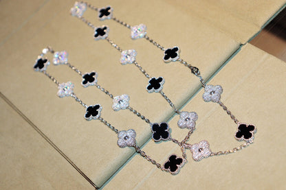 [Vintora]CLOVER 20 MOTIFS ONYX DIAMOND SILVER