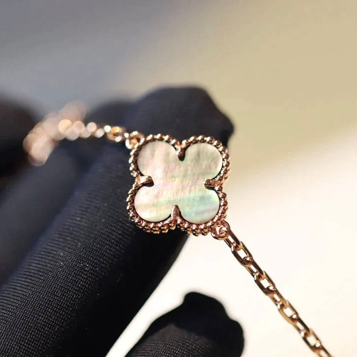[Vintora]CLOVER 20 MOTIFS DARK MOP DIAMOND  NECKLACE