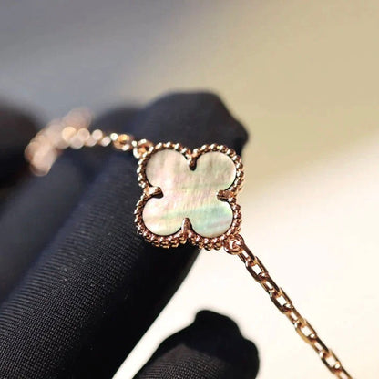 [Vintora]CLOVER 20 MOTIFS DARK MOP DIAMOND  NECKLACE
